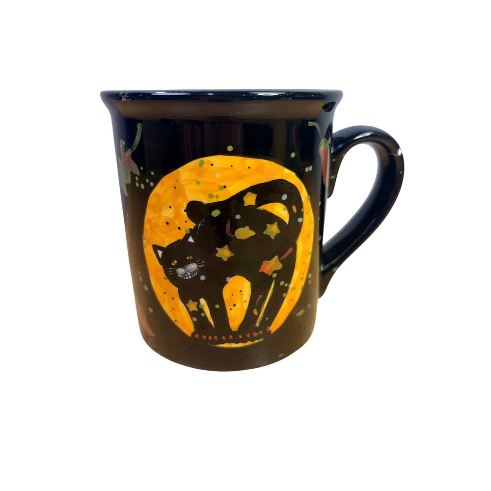 Certified International Susan Winget Halloween Black Cat Moon Celestial Mug Cup